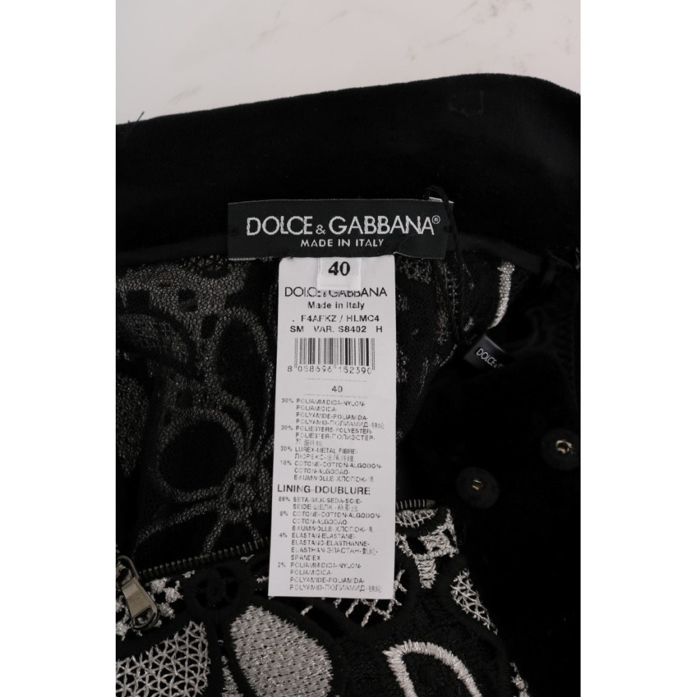Dolce & Gabbana Eleganter Spitzenminirock mit Kristalldetails