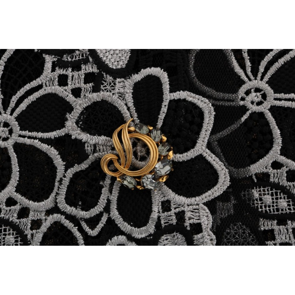 Dolce & Gabbana Eleganter Spitzenminirock mit Kristalldetails