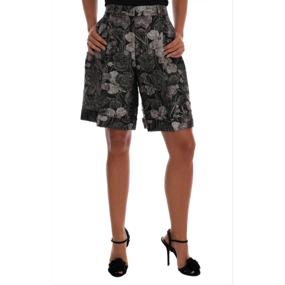 Dolce & Gabbana Elegante Brokat-Shorts mit hoher Taille