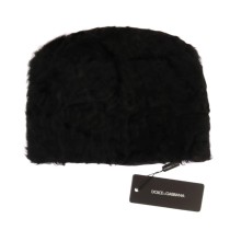 Dolce & Gabbana Elegante Schwarze Xiangao Pelz Beanie Mütze