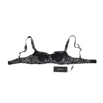 Dolce & Gabbana Eleganter schwarzer Seiden-BH aus floraler Spitze