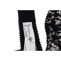 Dolce & Gabbana Eleganter schwarzer Seiden-BH aus floraler Spitze