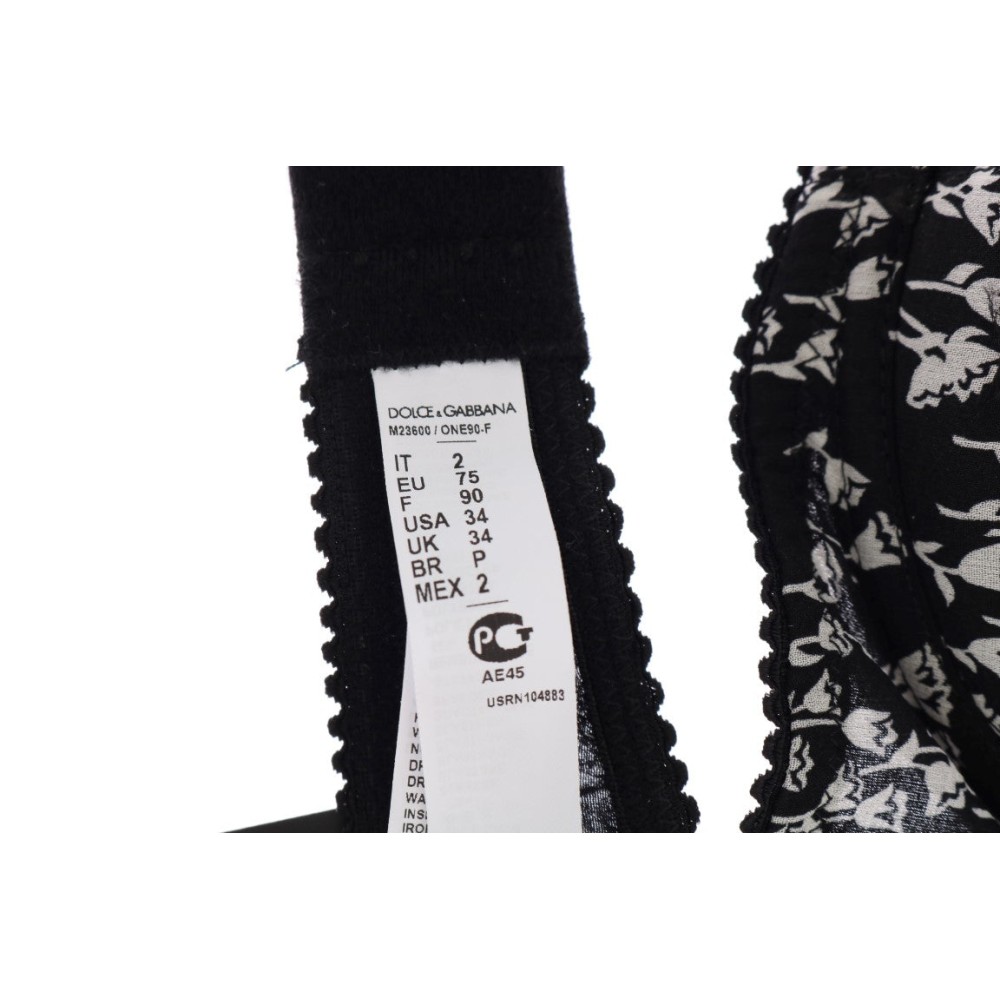Dolce & Gabbana Eleganter schwarzer Seiden-BH aus floraler Spitze