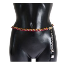 Dolce & Gabbana Eleganter mehrfarbiger Gürtel mit Kristallverzierung