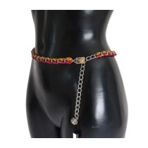 Dolce & Gabbana Eleganter mehrfarbiger Gürtel mit Kristallverzierung