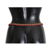 Dolce & Gabbana Eleganter mehrfarbiger Gürtel mit Kristallverzierung