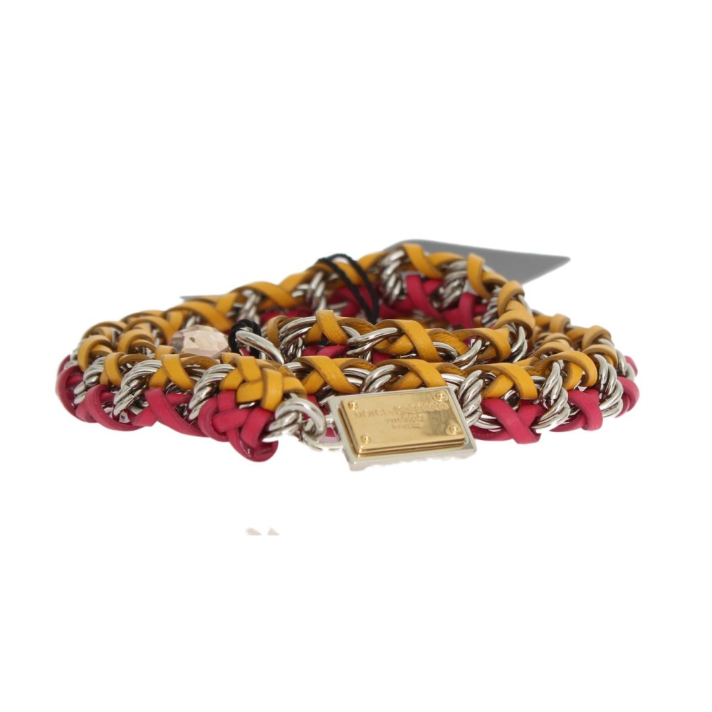 Dolce & Gabbana Eleganter mehrfarbiger Gürtel mit Kristallverzierung