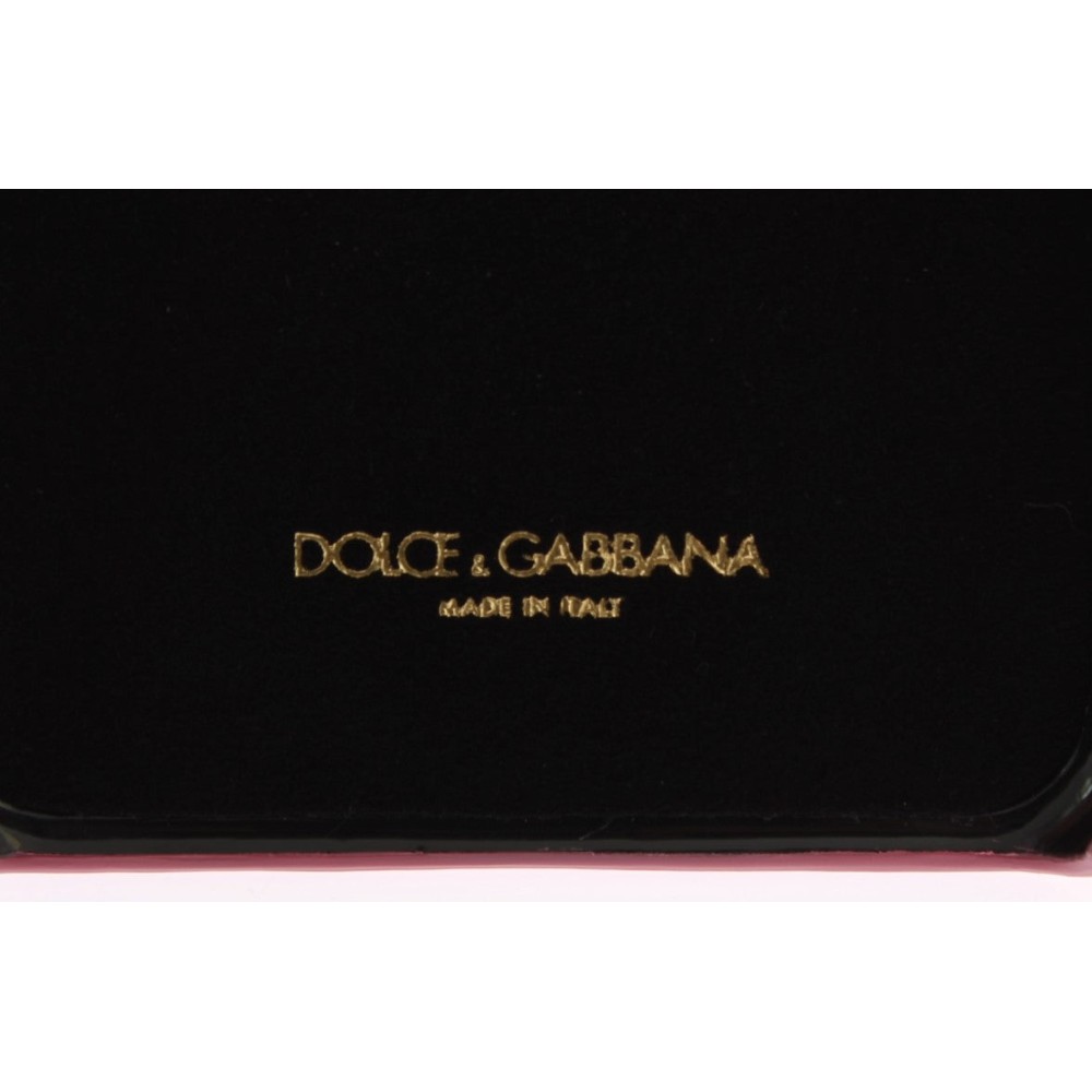 Dolce & Gabbana Schicke pinke Handyhülle aus Leder mit Herz-Verzierung
