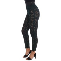Dolce & Gabbana Schlanke Hose mit hoher Taille und floraler Spitze