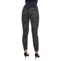 Dolce & Gabbana Schlanke Hose mit hoher Taille und floraler Spitze