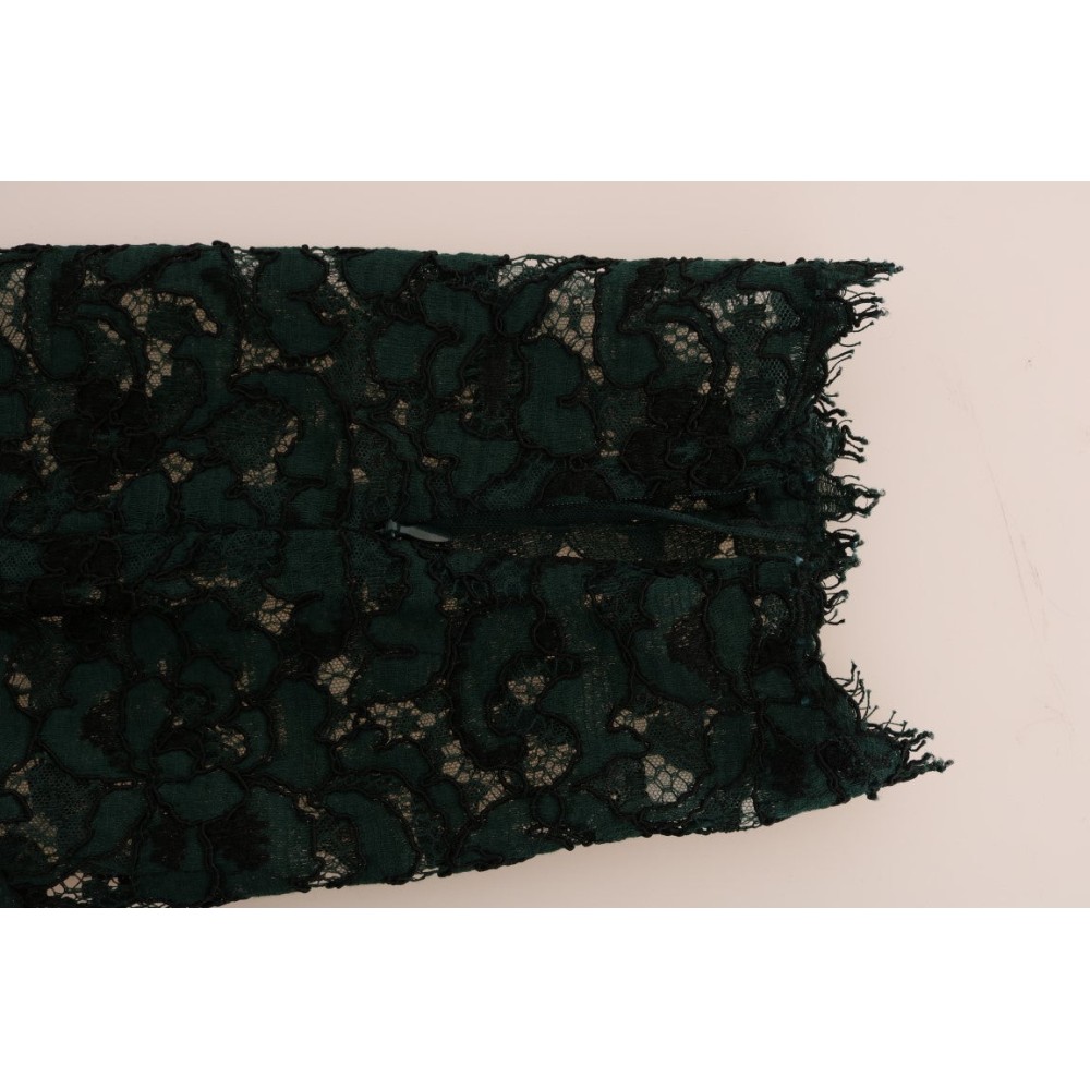 Dolce & Gabbana Schlanke Hose mit hoher Taille und floraler Spitze