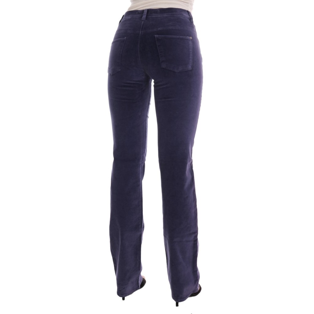 Ermanno Scervino Schicke lila Cord-Bootcut-Hose mit Schlagseite