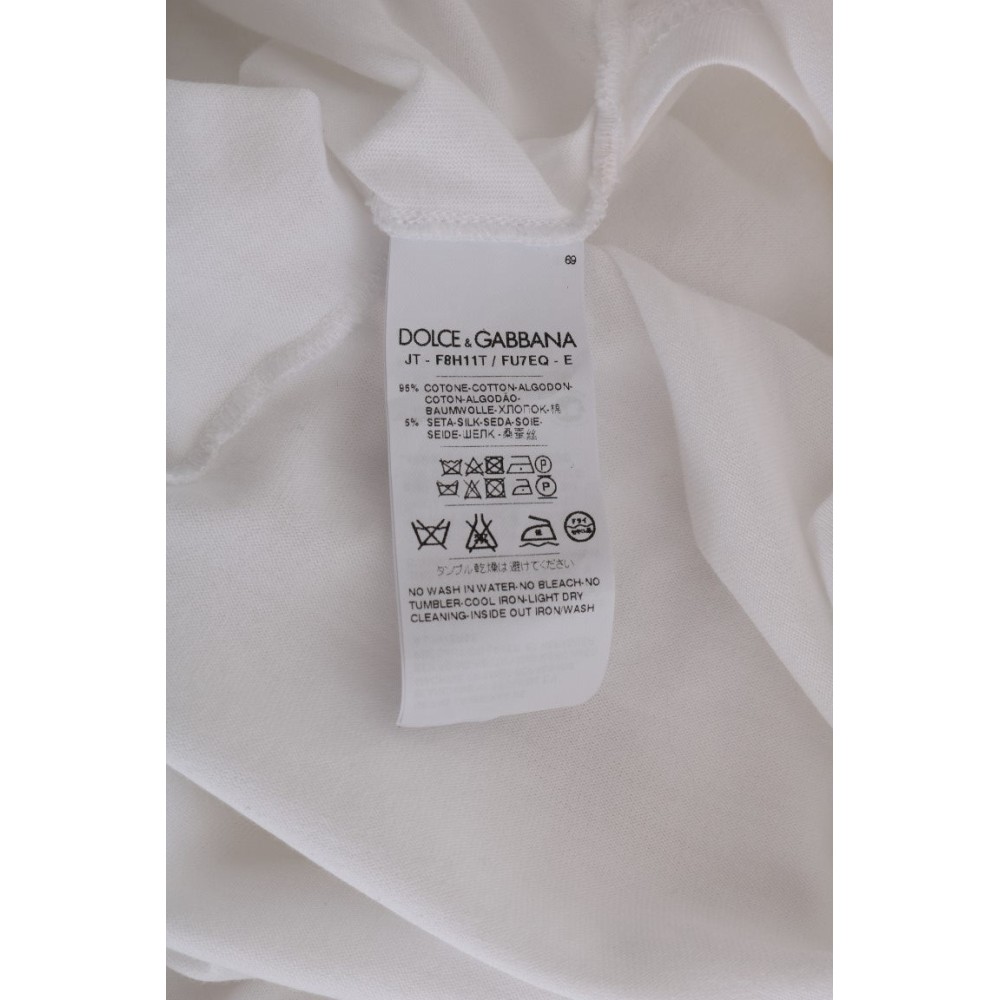 Dolce & Gabbana Elegante weiße Wickelbluse mit Kristallakzenten