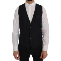 Dolce & Gabbana Elegante gestreifte Weste aus Wollmischung