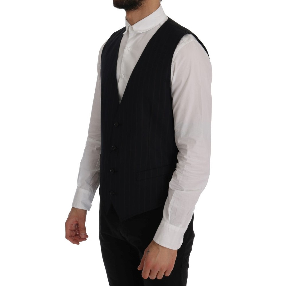 Dolce & Gabbana Elegante gestreifte Weste aus Wollmischung
