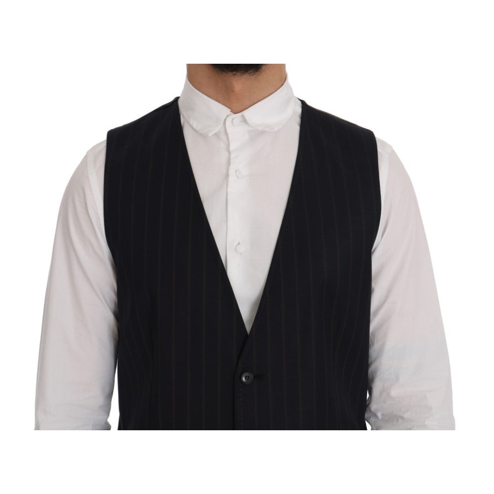 Dolce & Gabbana Elegante gestreifte Weste aus Wollmischung