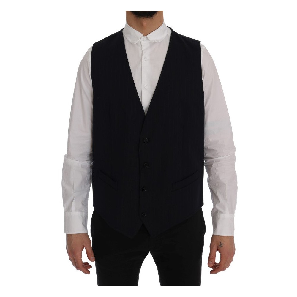 Dolce & Gabbana Elegante gestreifte Weste aus Wollmischung