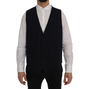 Dolce & Gabbana Elegante gestreifte Weste aus Wollmischung