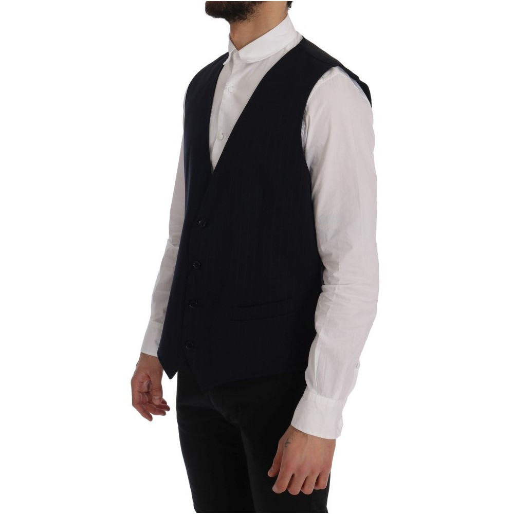 Dolce & Gabbana Elegante gestreifte Weste aus Wollmischung