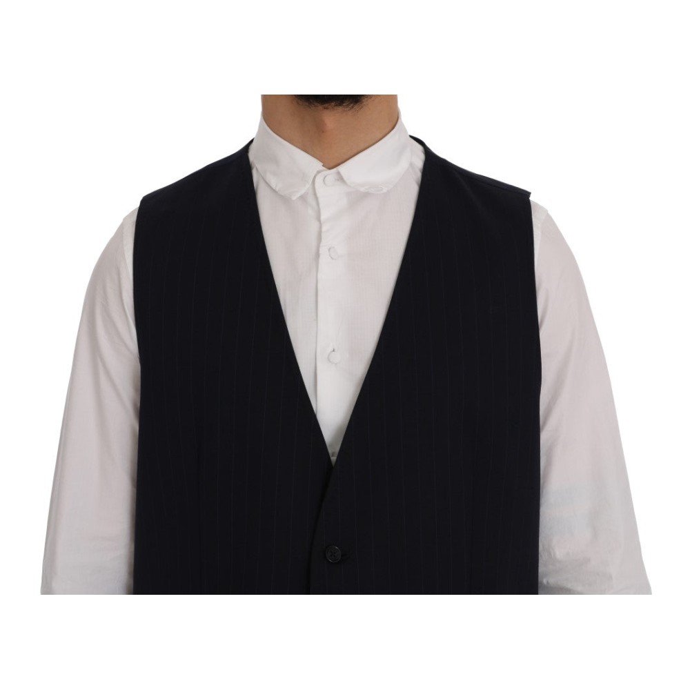 Dolce & Gabbana Elegante gestreifte Weste aus Wollmischung