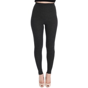Dolce & Gabbana Elegante graue hochtaillierte Wollstrumpfhose