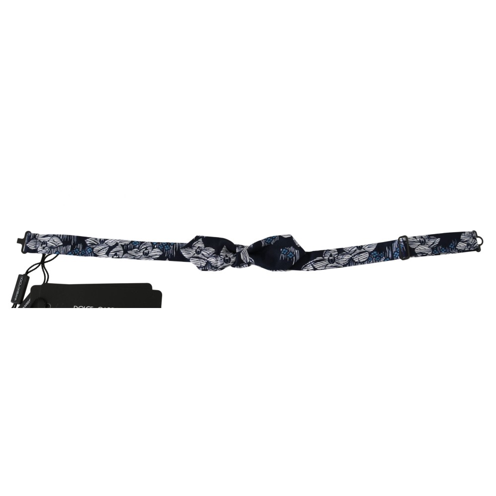 Dolce & Gabbana Elegante marineblaue Seidenfliege
