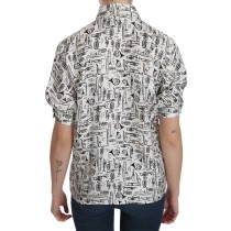 Dolce & Gabbana Musikinstrumenten-Druck Seidenkragen-Oberteil