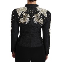Dolce & Gabbana Elegante Schwarz Silber Barock Jacke