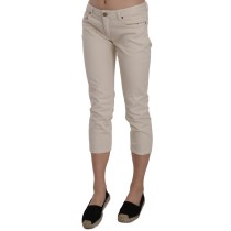 Dondup Beige Niedrige Taille Skinny Cropped Capri-Hose