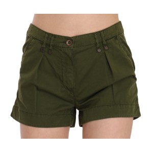 PLEIN SUD Smaragdgrüne Shorts aus Baumwolle mit mittlerer Taille