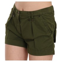 PLEIN SUD Smaragdgrüne Shorts aus Baumwolle mit mittlerer Taille