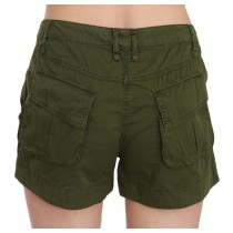 PLEIN SUD Smaragdgrüne Shorts aus Baumwolle mit mittlerer Taille