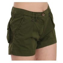 PLEIN SUD Smaragdgrüne Shorts aus Baumwolle mit mittlerer Taille