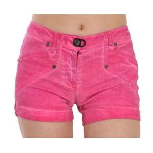 PLEIN SUD Schicke rosa Mini-Shorts mit mittlerer Taille