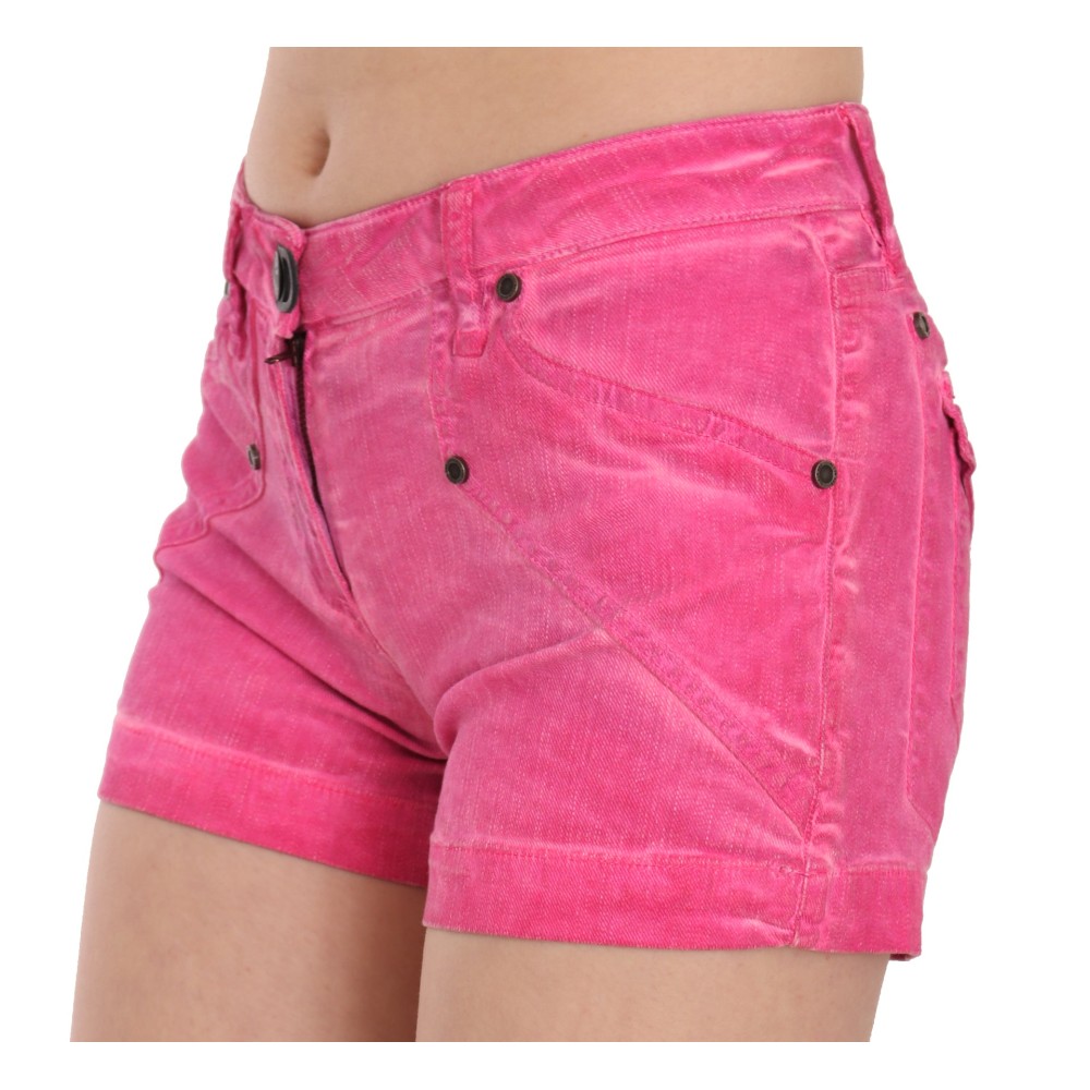 PLEIN SUD Schicke rosa Mini-Shorts mit mittlerer Taille