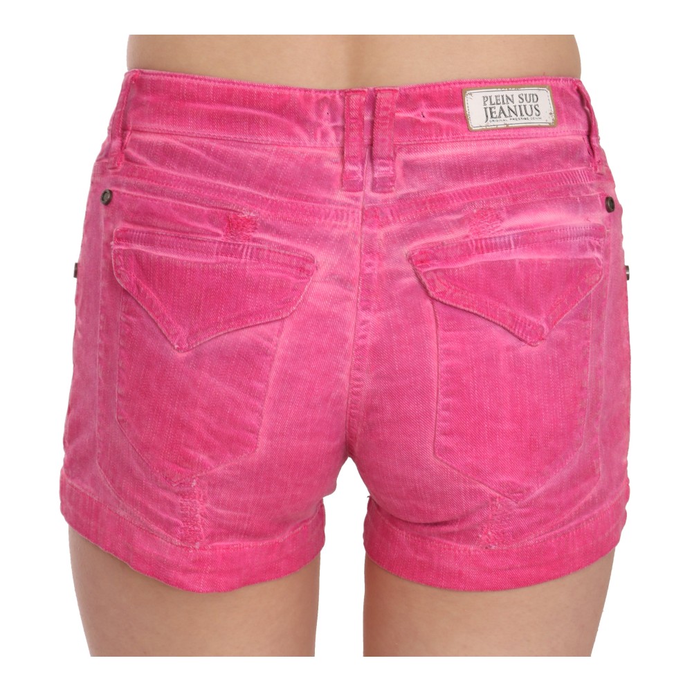 PLEIN SUD Schicke rosa Mini-Shorts mit mittlerer Taille