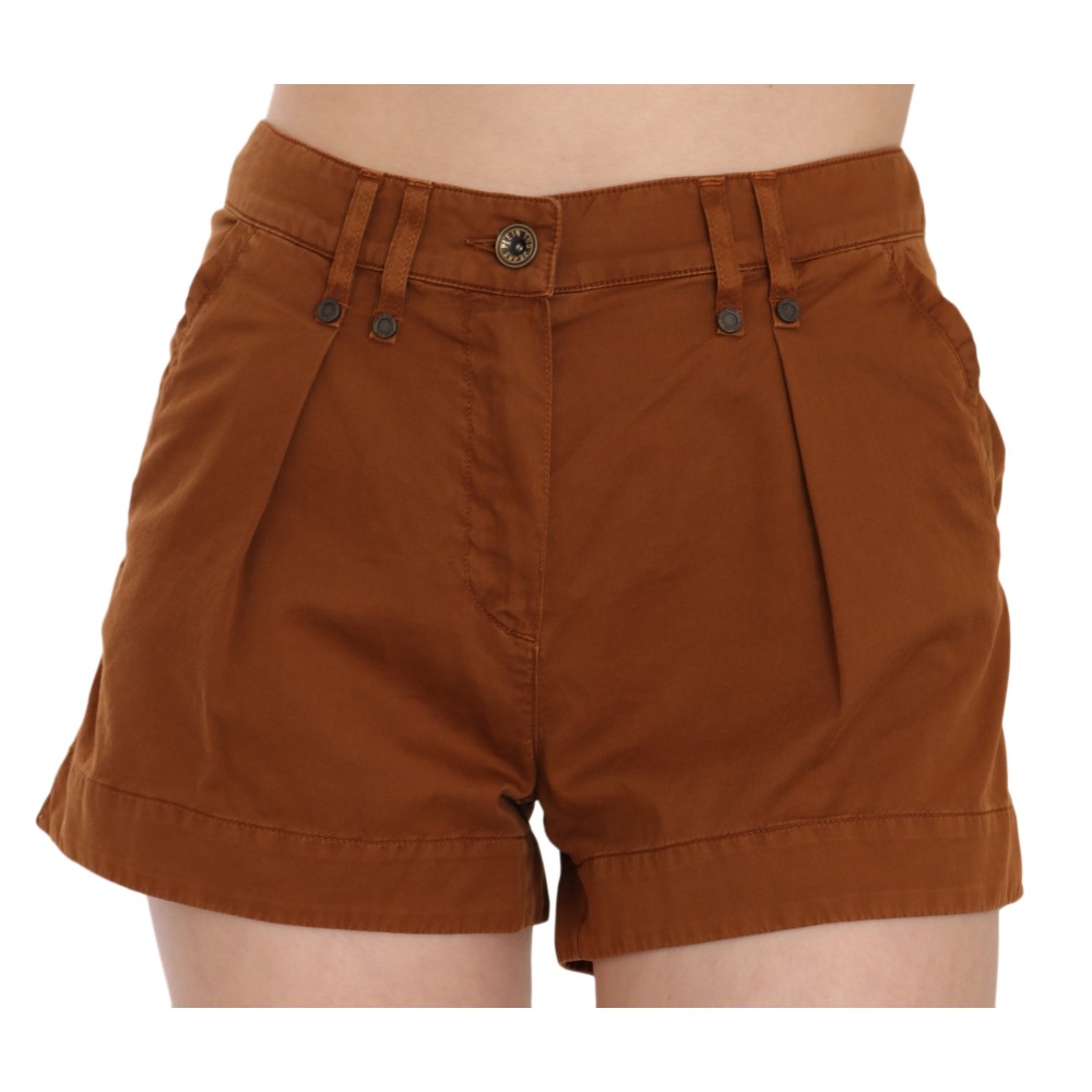 PLEIN SUD Schicke braune Mini-Shorts mit mittlerer Taille