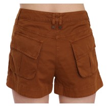 PLEIN SUD Schicke braune Mini-Shorts mit mittlerer Taille