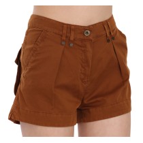 PLEIN SUD Schicke braune Mini-Shorts mit mittlerer Taille