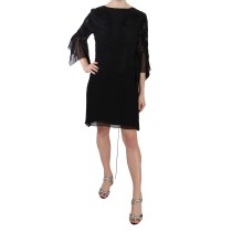 John Richmond Elegantes Schwarzes Minikleid aus Seide mit Pailletten