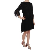 John Richmond Elegantes Schwarzes Minikleid aus Seide mit Pailletten