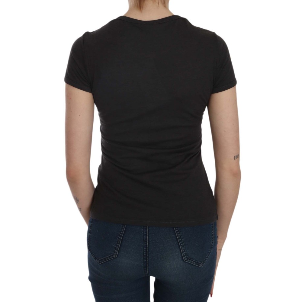 Exte Schwarze Herzen drucken Rundhalsausschnitt Bluse