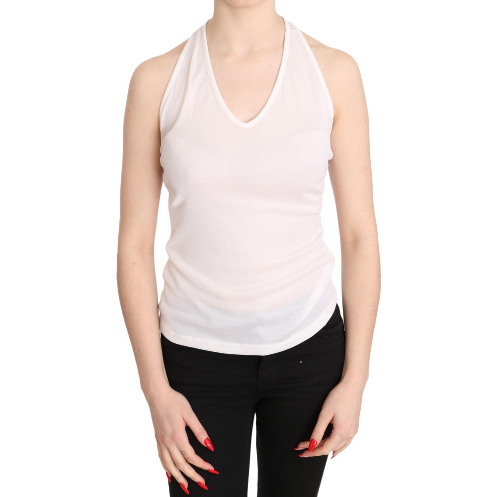 GF Ferre Elegantes weißes Neckholder-Tanktop