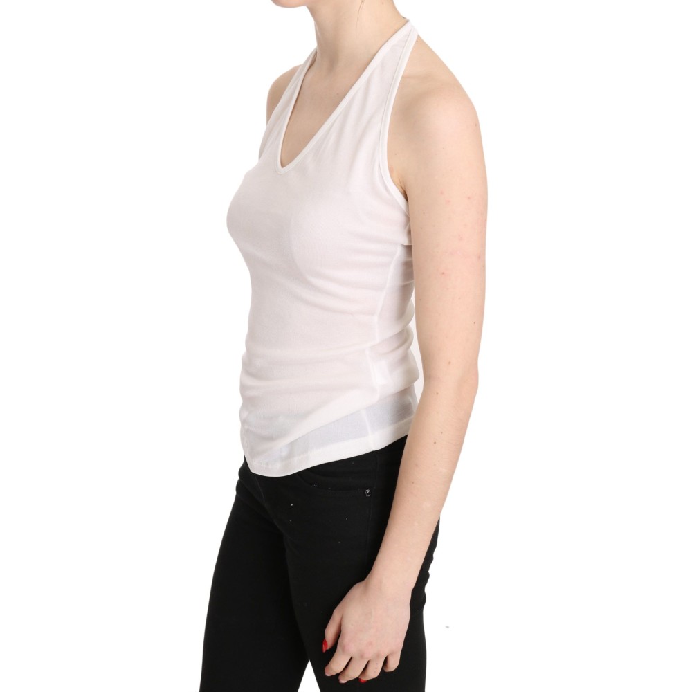 GF Ferre Elegantes weißes Neckholder-Tanktop