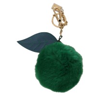 Dolce & Gabbana Eleganter dreifarbiger Fellball Schlüsselanhänger
