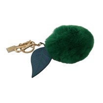 Dolce & Gabbana Eleganter dreifarbiger Fellball Schlüsselanhänger