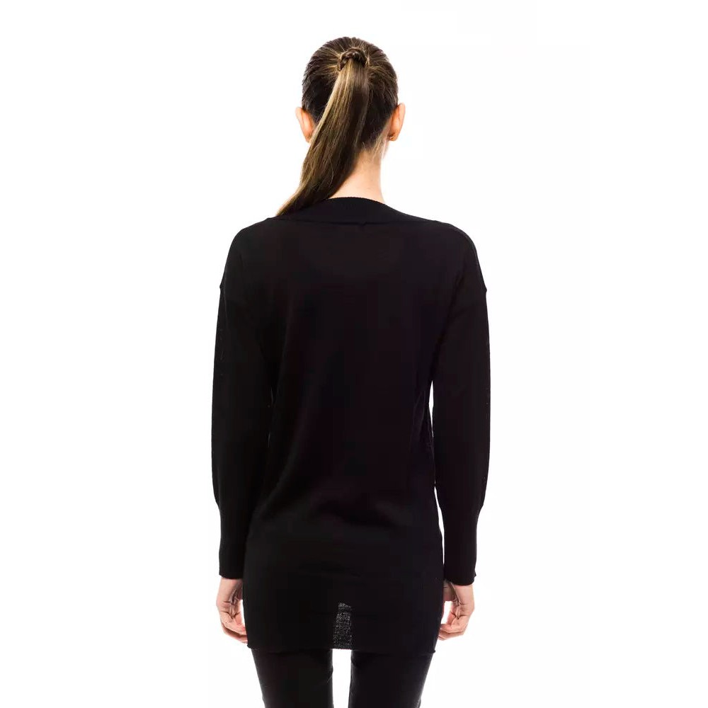 Montana Blu Schwarzer Pullover aus Wolle für Frauen