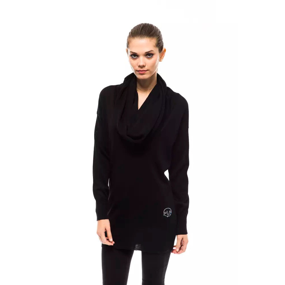 Montana Blu Schwarzer Pullover aus Wolle für Frauen