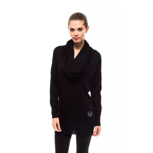 Montana Blu Schwarzer Pullover aus Wolle für Frauen