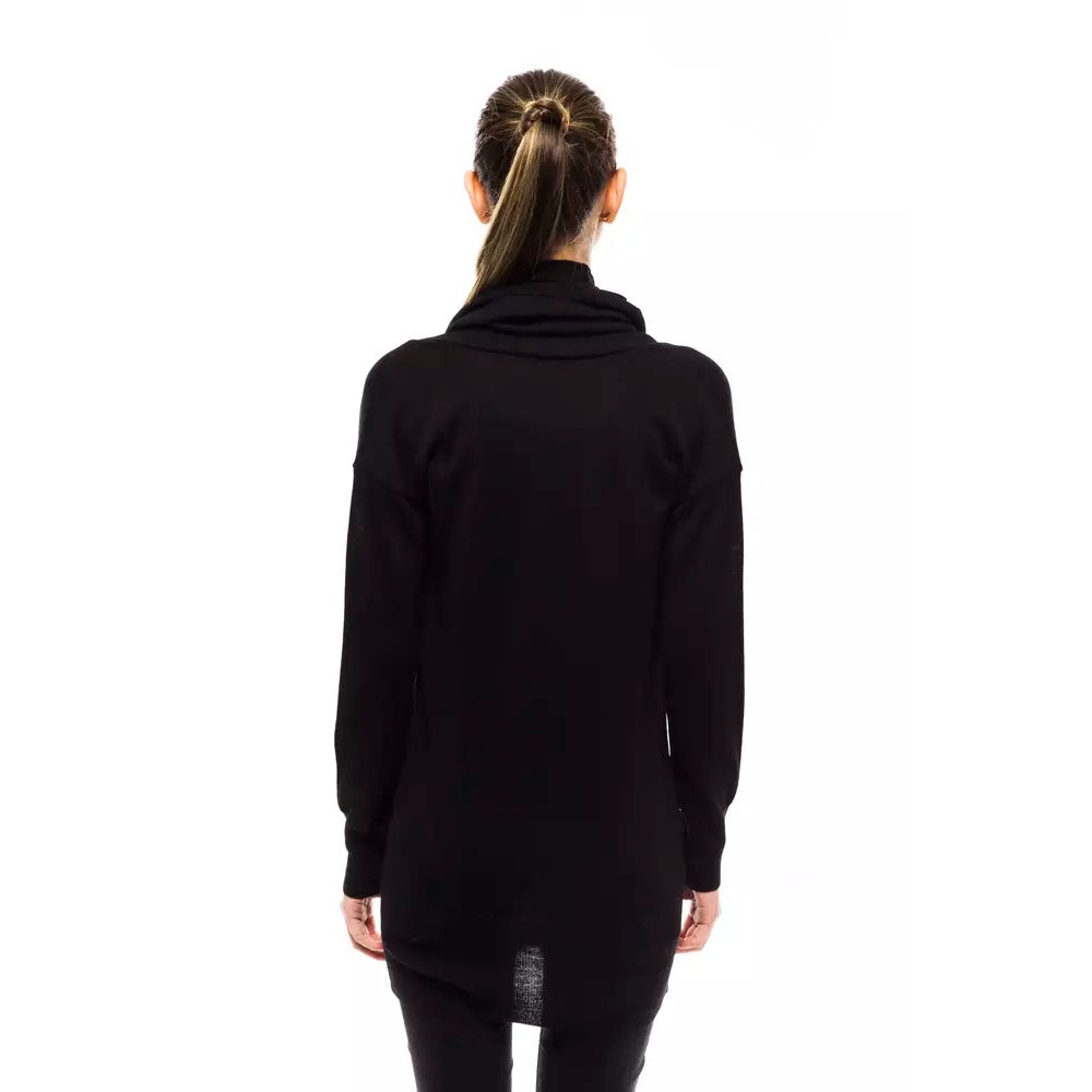 Montana Blu Schwarzer Pullover aus Wolle für Frauen